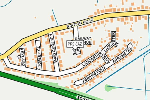 PR9 8AZ map - OS OpenMap – Local (Ordnance Survey)