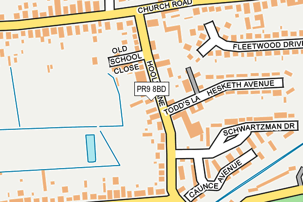 PR9 8BD map - OS OpenMap – Local (Ordnance Survey)