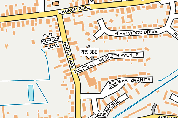 PR9 8BE map - OS OpenMap – Local (Ordnance Survey)