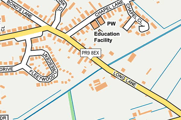 PR9 8EX map - OS OpenMap – Local (Ordnance Survey)