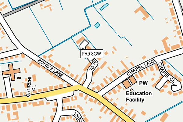 PR9 8GW map - OS OpenMap – Local (Ordnance Survey)