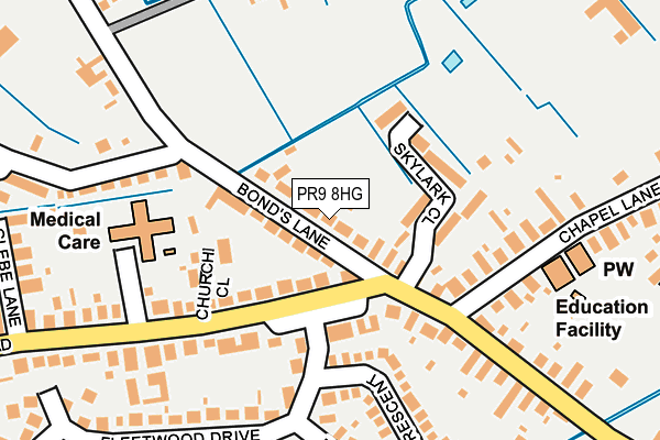 PR9 8HG map - OS OpenMap – Local (Ordnance Survey)