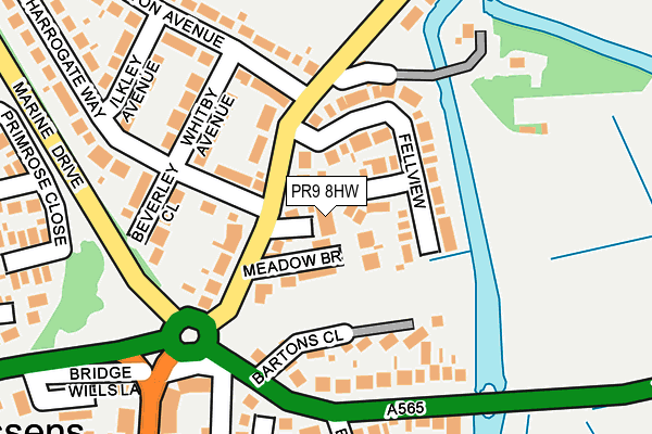 PR9 8HW map - OS OpenMap – Local (Ordnance Survey)