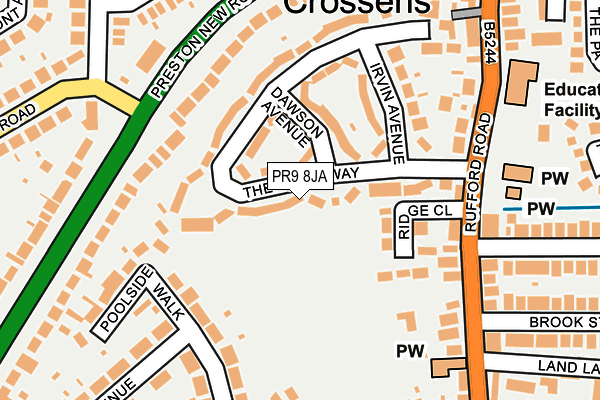 PR9 8JA map - OS OpenMap – Local (Ordnance Survey)
