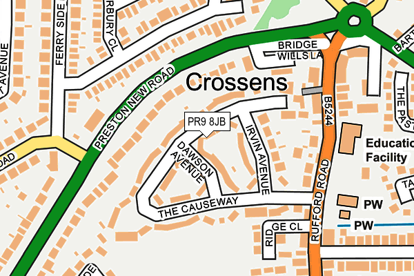 PR9 8JB map - OS OpenMap – Local (Ordnance Survey)