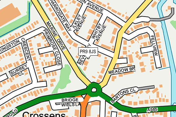 PR9 8JS map - OS OpenMap – Local (Ordnance Survey)