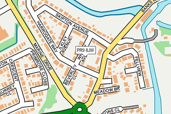 PR9 8JW map - OS OpenMap – Local (Ordnance Survey)