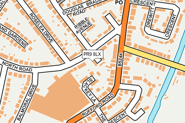 PR9 8LX map - OS OpenMap – Local (Ordnance Survey)