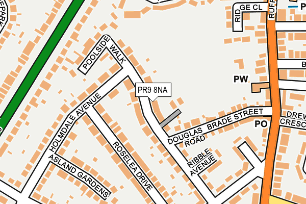 PR9 8NA map - OS OpenMap – Local (Ordnance Survey)