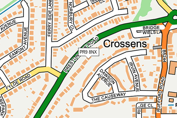 PR9 8NX map - OS OpenMap – Local (Ordnance Survey)