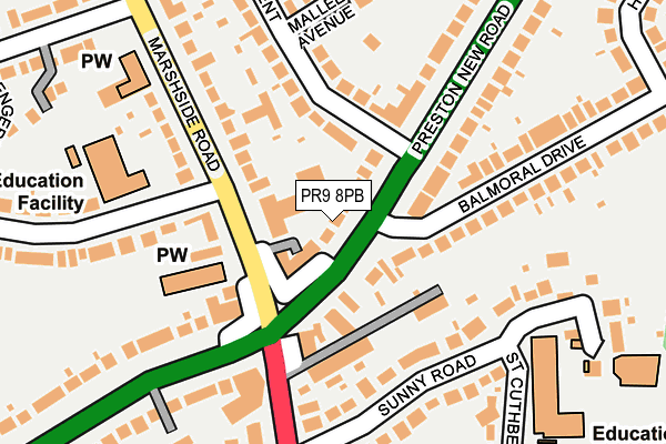 PR9 8PB map - OS OpenMap – Local (Ordnance Survey)