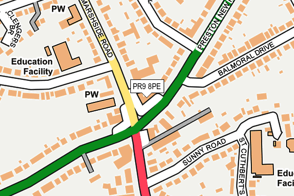 PR9 8PE map - OS OpenMap – Local (Ordnance Survey)