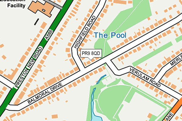 PR9 8QD map - OS OpenMap – Local (Ordnance Survey)