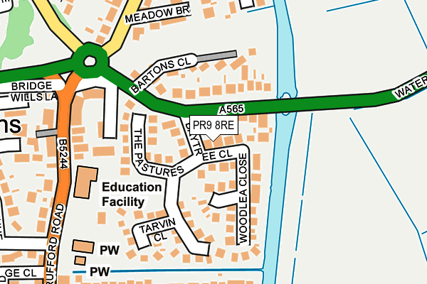 PR9 8RE map - OS OpenMap – Local (Ordnance Survey)