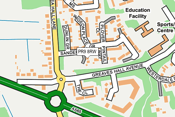 PR9 8RW map - OS OpenMap – Local (Ordnance Survey)