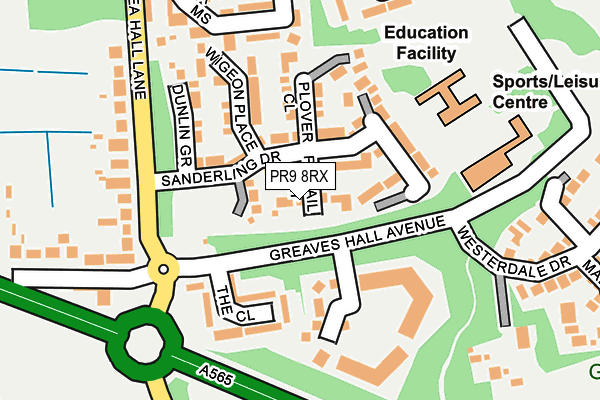 PR9 8RX map - OS OpenMap – Local (Ordnance Survey)