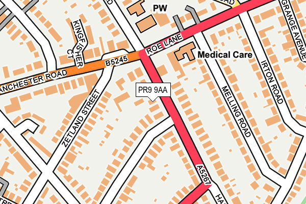 PR9 9AA map - OS OpenMap – Local (Ordnance Survey)