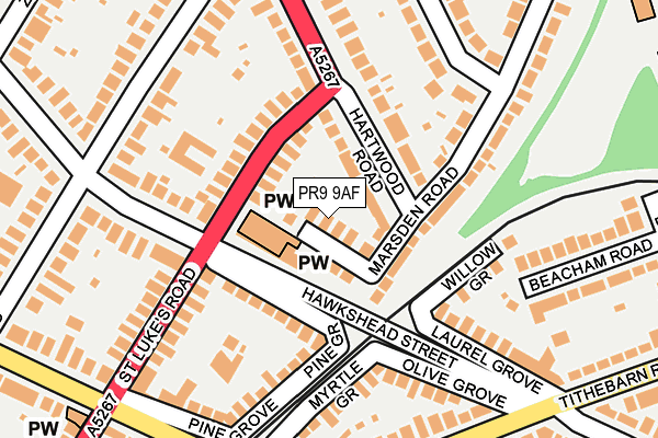 PR9 9AF map - OS OpenMap – Local (Ordnance Survey)