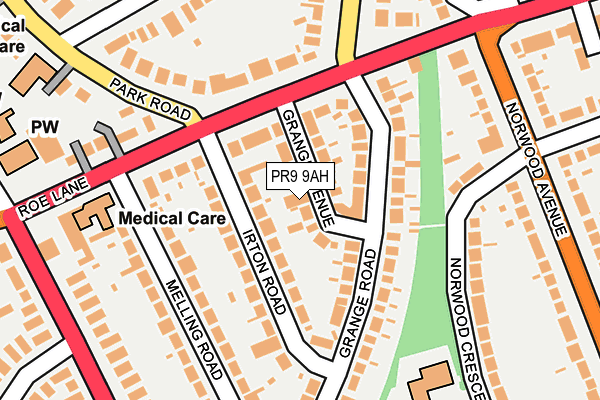 PR9 9AH map - OS OpenMap – Local (Ordnance Survey)