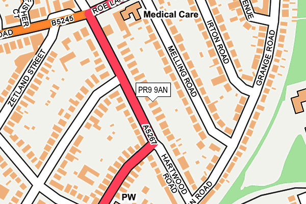 PR9 9AN map - OS OpenMap – Local (Ordnance Survey)