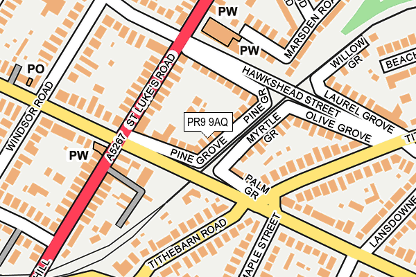 PR9 9AQ map - OS OpenMap – Local (Ordnance Survey)