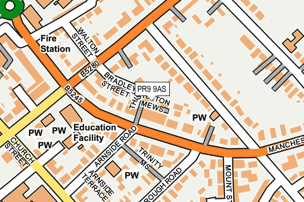 PR9 9AS map - OS OpenMap – Local (Ordnance Survey)