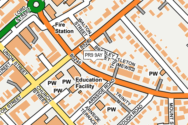 PR9 9AY map - OS OpenMap – Local (Ordnance Survey)