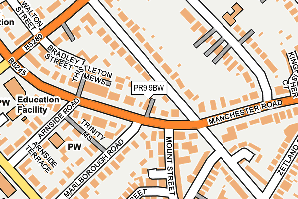 PR9 9BW map - OS OpenMap – Local (Ordnance Survey)