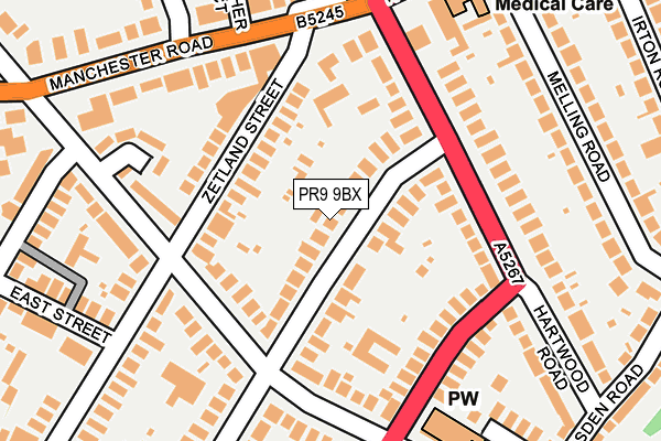 PR9 9BX map - OS OpenMap – Local (Ordnance Survey)