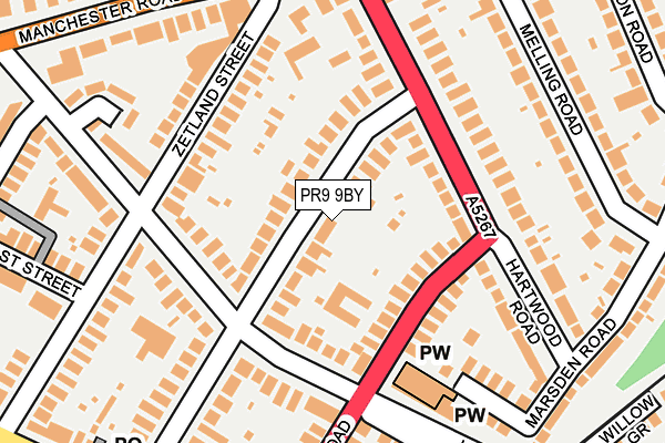 PR9 9BY map - OS OpenMap – Local (Ordnance Survey)