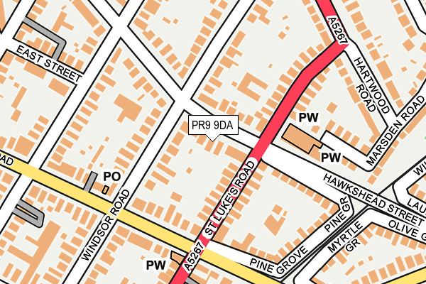 PR9 9DA map - OS OpenMap – Local (Ordnance Survey)