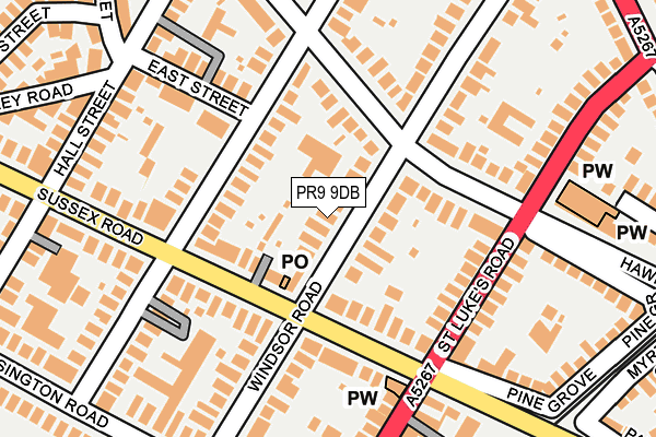 PR9 9DB map - OS OpenMap – Local (Ordnance Survey)