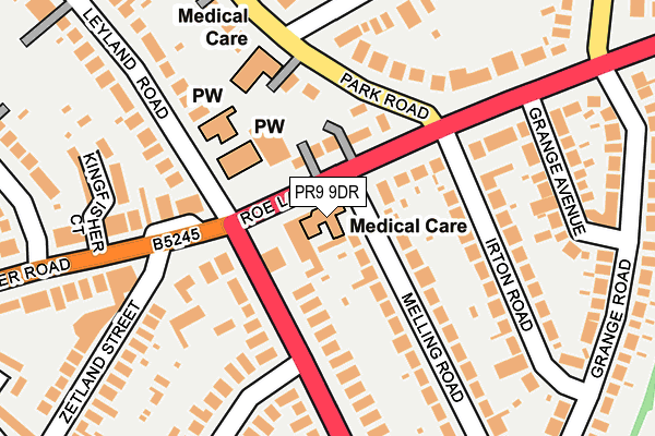 PR9 9DR map - OS OpenMap – Local (Ordnance Survey)