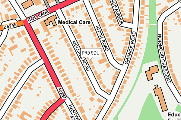 PR9 9DU map - OS OpenMap – Local (Ordnance Survey)