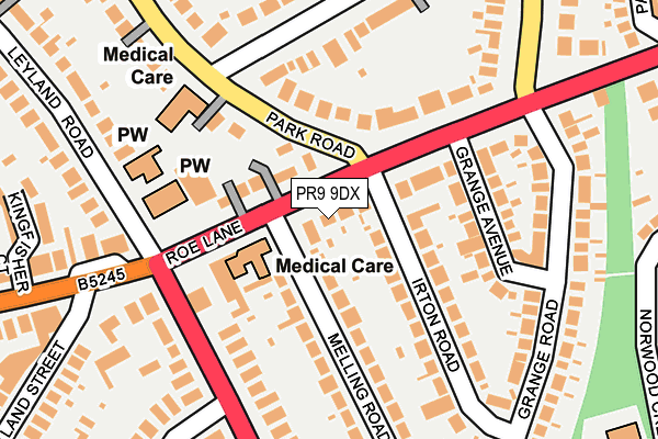 PR9 9DX map - OS OpenMap – Local (Ordnance Survey)