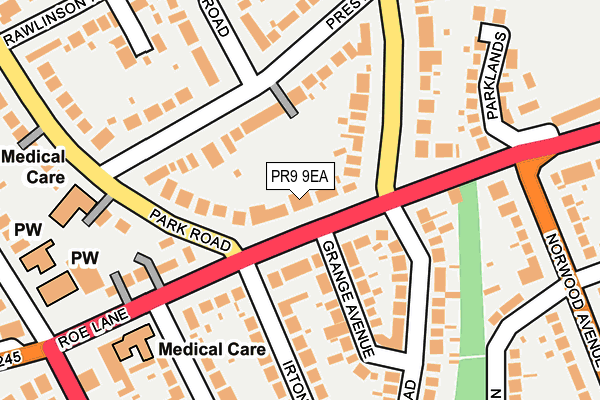 PR9 9EA map - OS OpenMap – Local (Ordnance Survey)