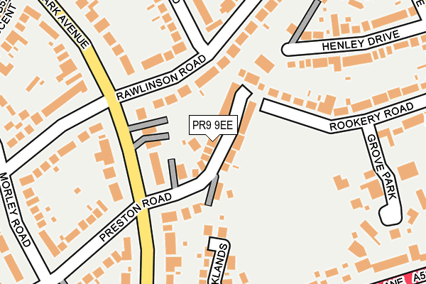 PR9 9EE map - OS OpenMap – Local (Ordnance Survey)