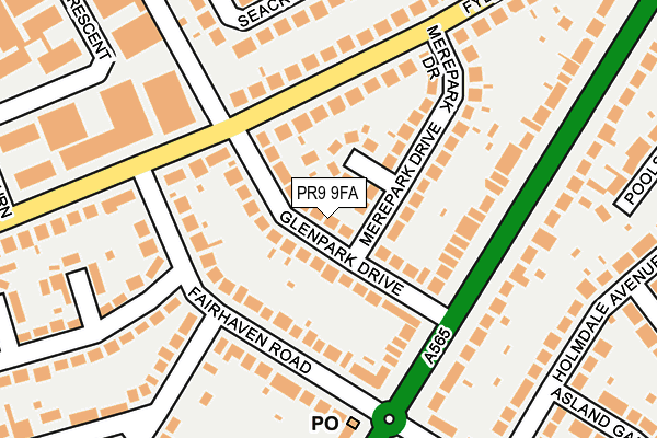 PR9 9FA map - OS OpenMap – Local (Ordnance Survey)