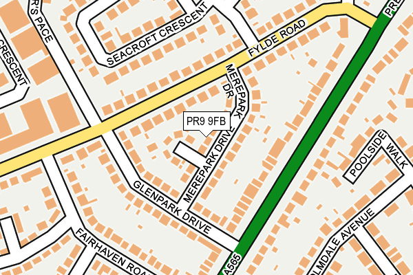 PR9 9FB map - OS OpenMap – Local (Ordnance Survey)