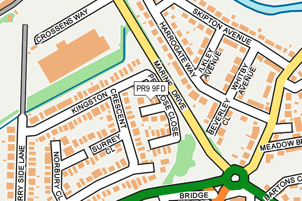 PR9 9FD map - OS OpenMap – Local (Ordnance Survey)