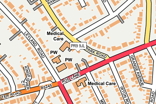 PR9 9JL map - OS OpenMap – Local (Ordnance Survey)