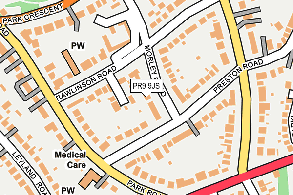 PR9 9JS map - OS OpenMap – Local (Ordnance Survey)