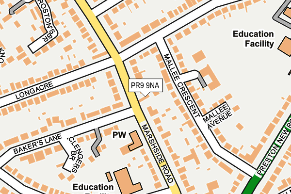 PR9 9NA map - OS OpenMap – Local (Ordnance Survey)