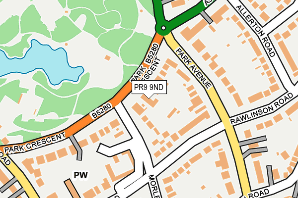 PR9 9ND map - OS OpenMap – Local (Ordnance Survey)