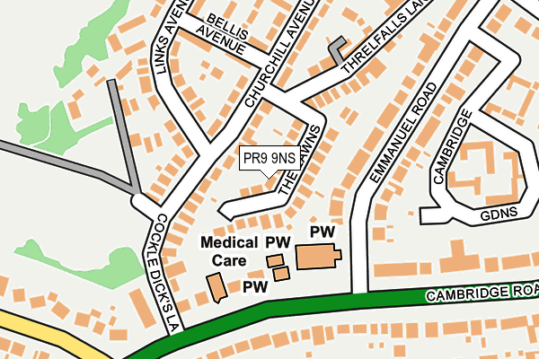 PR9 9NS map - OS OpenMap – Local (Ordnance Survey)