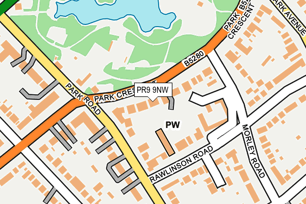 PR9 9NW map - OS OpenMap – Local (Ordnance Survey)