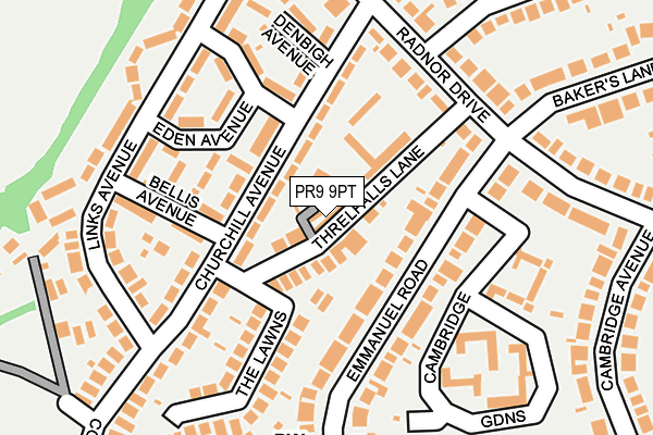 PR9 9PT map - OS OpenMap – Local (Ordnance Survey)