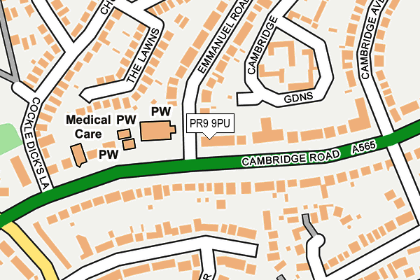 PR9 9PU map - OS OpenMap – Local (Ordnance Survey)