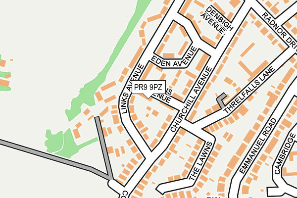 PR9 9PZ map - OS OpenMap – Local (Ordnance Survey)