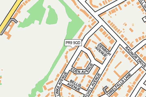 PR9 9QD map - OS OpenMap – Local (Ordnance Survey)
